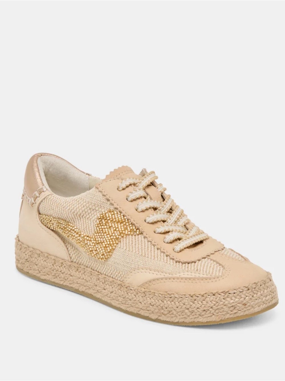 Women’s Dolce Vita Notice Espadrille Bead Sneakers Gold Multi Burlap